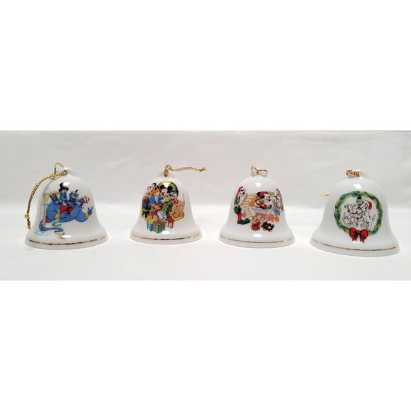 Lot of 14 Vintage Disney Grolier 2" Ceramic Bell Ornaments Mickey Minnie Donald - Picture 4 of 8
